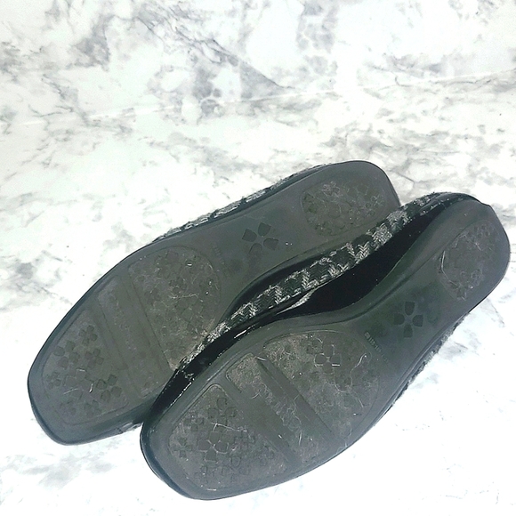 Naturalizer Ballet Flats 6.5 Houndstooth Gray Black Patent Toe Bow Comfort - Picture 5 of 8